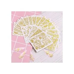 KISSBUTY 20 hojas de flores metálicas para uñas pegatinas_4