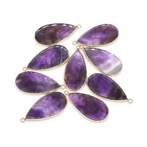 5 colgantes de piedra natural forma de gota de amatista_2