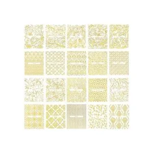 KISSBUTY 20 hojas de flores metálicas para uñas pegatinas_6