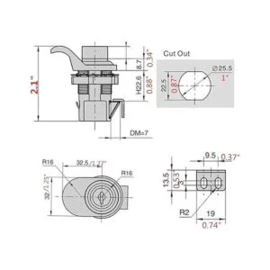 SZYNLIF Cerraduras de botón con llave igual para caja de_4