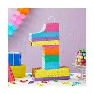 Piñata pequeña número 1 arcoíris para suministros de_2