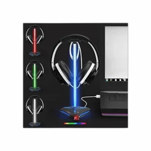 COZOO Soporte para auriculares RGB con 2 puertos de carga_1