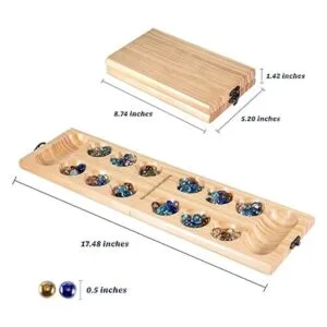 AMEROUS Juego de mesa de Mancala de madera Tablero