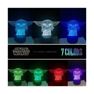 Lámpara de noche de 3 patrones 3D ilusión Star Wars para_4