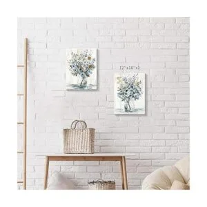 Lienzo floral para pared ramo de flores abstractas en