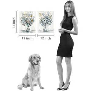 Lienzo floral para pared ramo de flores abstractas en