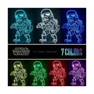 Lámpara de noche de 3 patrones 3D ilusión Star Wars para_2