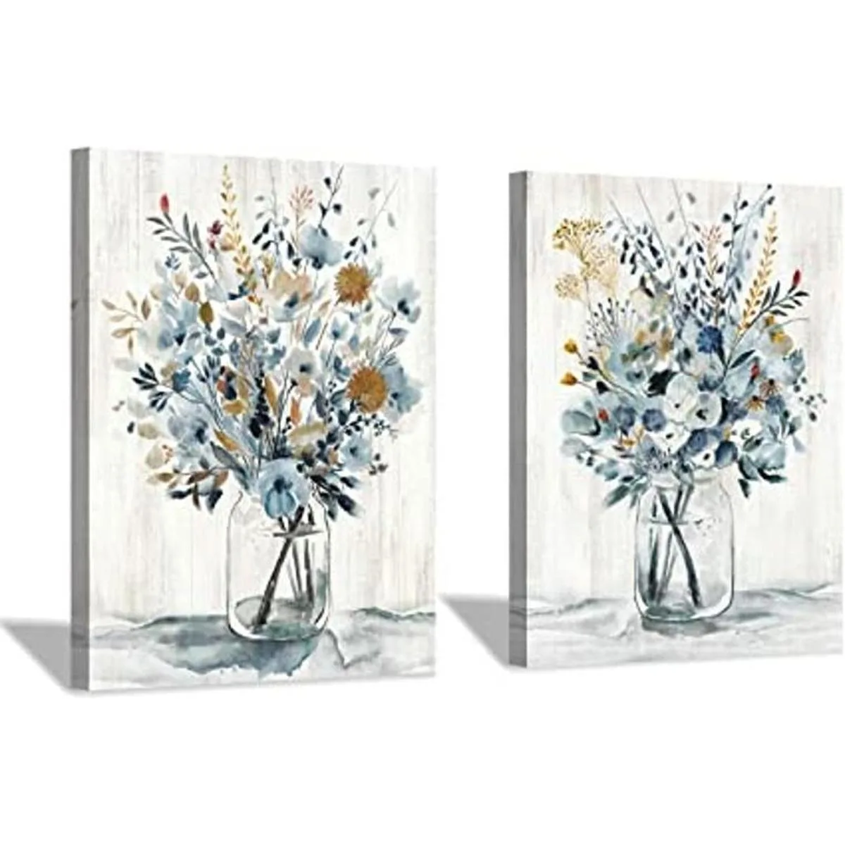 Lienzo floral para pared ramo de flores abstractas en