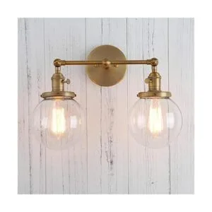 Permo Aplique doble vintage industrial antiguo con 2 luces_5