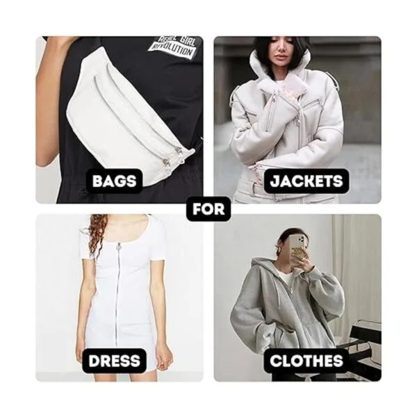 Chaqueta de aluminio de 26.0 in con cremallera blanca de_5