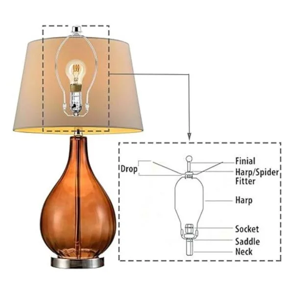 ECUDIS Lamp Kit Table Lamp Wiring Kit with 8 Inch Harp_3