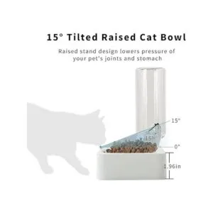 Marchul Tilted Cat Food Bowl Set Raised Cat Bowls for_4
