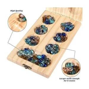 AMEROUS Juego de mesa de Mancala de madera Tablero