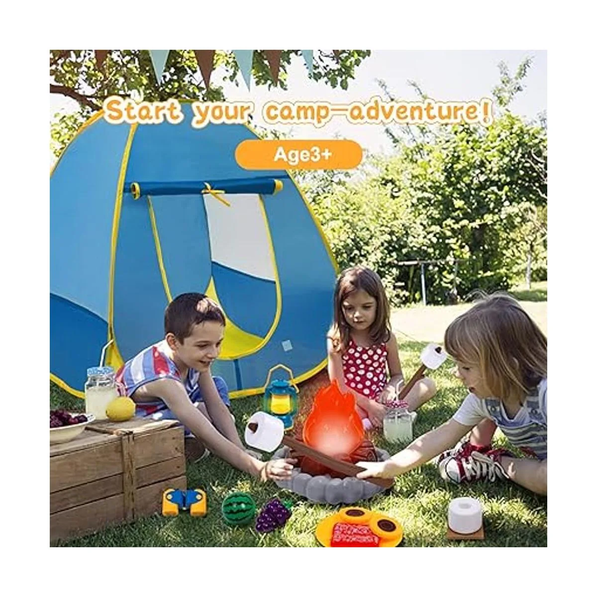 MITCIEN Tienda de campaña para niños y niñas con fogata_6