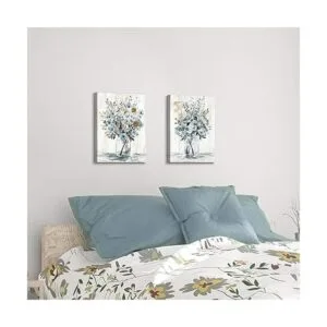 Lienzo floral para pared ramo de flores abstractas en