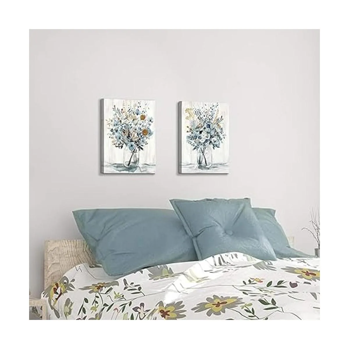 Lienzo floral para pared ramo de flores abstractas en