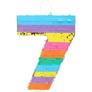 Piñata pequeña de arcoíris número 7 para fiestas de_3