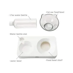 Marchul Tilted Cat Food Bowl Set Raised Cat Bowls for_5