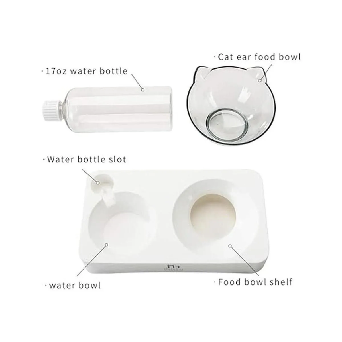 Marchul Tilted Cat Food Bowl Set Raised Cat Bowls for_5