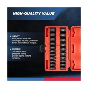 NEIKO 02432A Juego de llaves de impacto métricas y SAE de_2