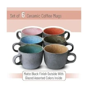 BTaT Juego de 6 tazas de café 14 onzas 14.0 fl oz