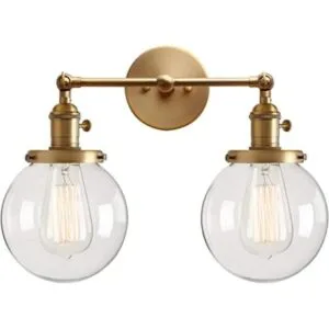 Permo Aplique doble vintage industrial antiguo con 2 luces_1