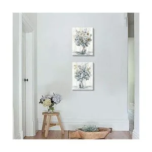 Lienzo floral para pared ramo de flores abstractas en