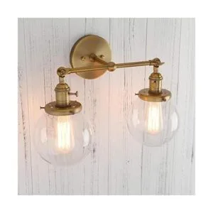 Permo Aplique doble vintage industrial antiguo con 2 luces_4