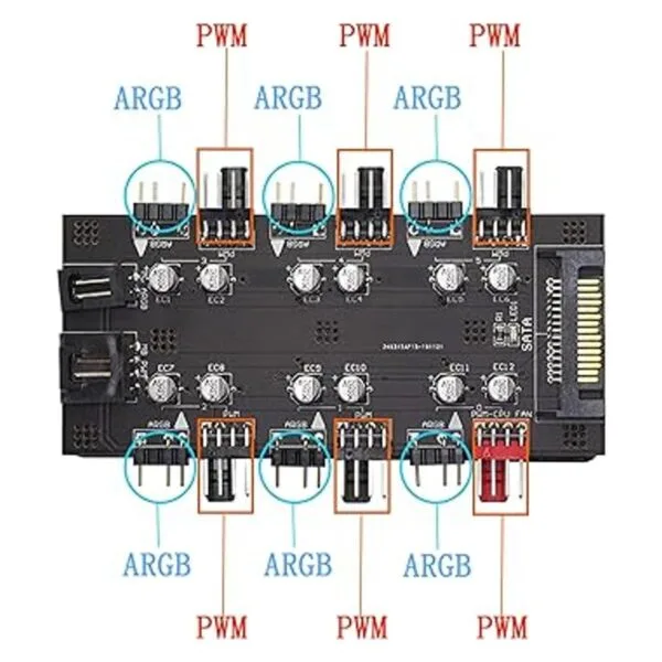 PWM de 12 V y 4 pines ARGB de 5 V y 3 pines con_2