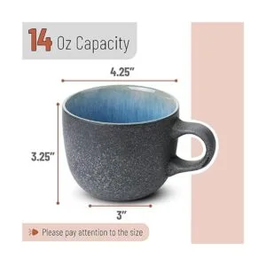 BTaT Juego de 6 tazas de café 14 onzas 14.0 fl oz