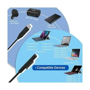 Surface Pro Cargador de coche para Surface Laptop Cargador_3