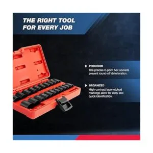 NEIKO 02432A Juego de llaves de impacto métricas y SAE de_3