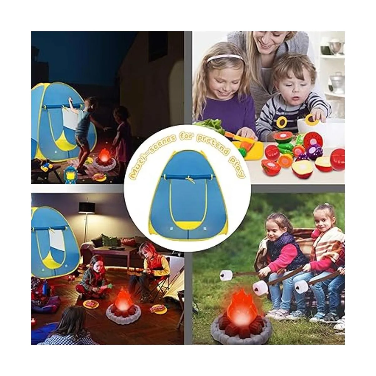 MITCIEN Tienda de campaña para niños y niñas con fogata_5