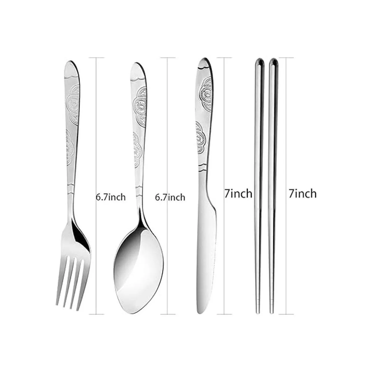 Arroyner Juego de 3 cubiertos reutilizables con cuchillo_2