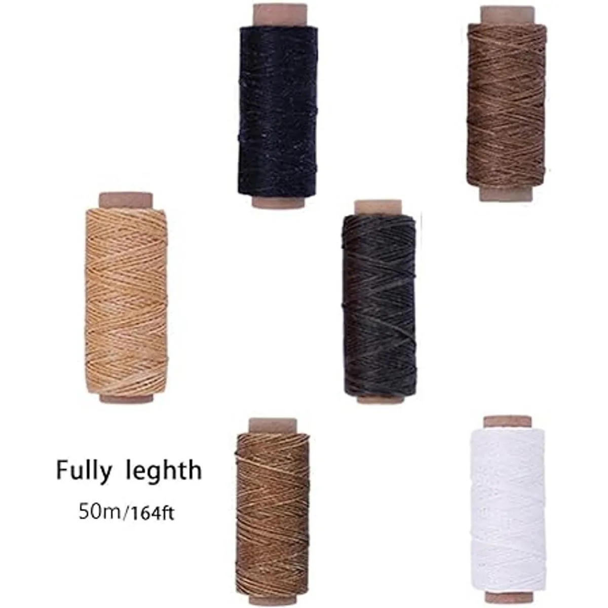 Hilo de lino encerado y punzón de mango de madera agujas