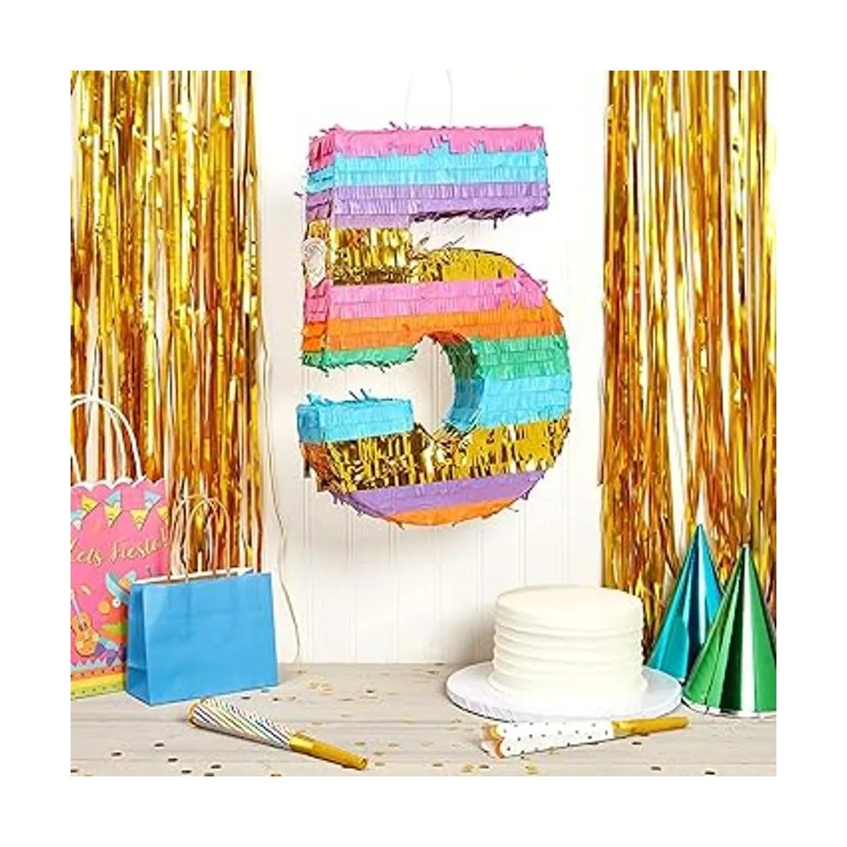 Pinata Arco iris para fiesta de cumpleaños infantil_2