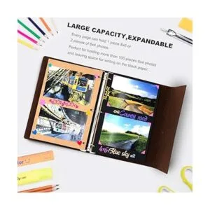 ThxMadam lbum de fotos de cuero vintage recargable