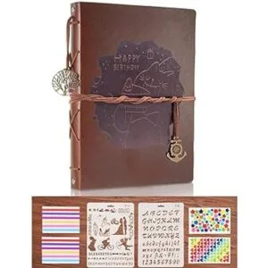 ThxMadam lbum de fotos de cuero vintage recargable