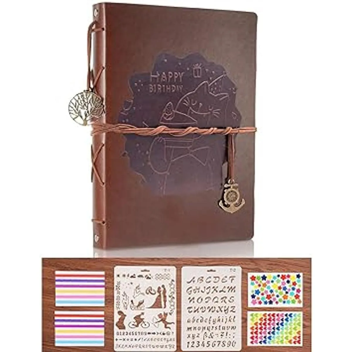 ThxMadam lbum de fotos de cuero vintage recargable