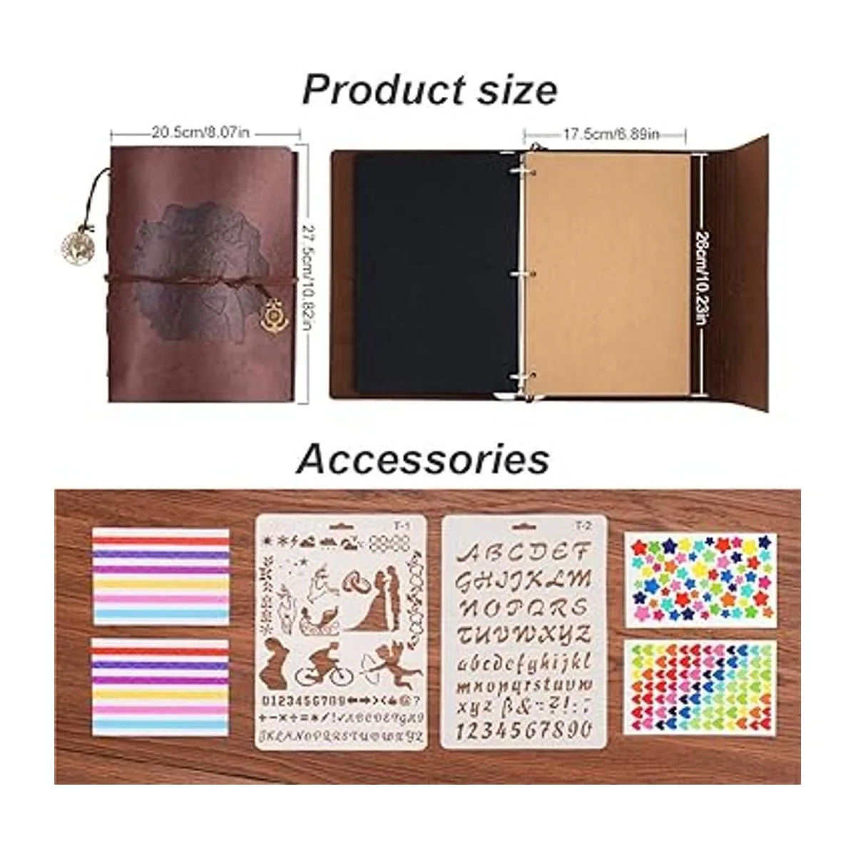 ThxMadam lbum de fotos de cuero vintage recargable