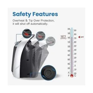 Kismile Calentador de espacio eléctrico pequeño de_4