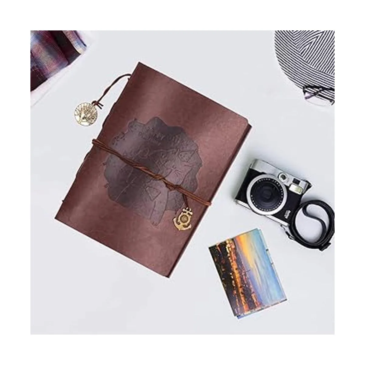 ThxMadam lbum de fotos de cuero vintage recargable