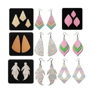 Juego de 9 piezas de aretes troquelados aretes de gota