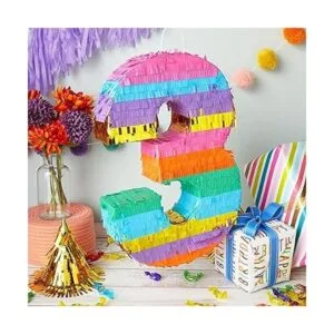 Piñata pequeña de arcoíris número 3 para fiesta de_2