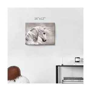 Horse Canvas Wall Art Animal in The Wind Artwork Picture