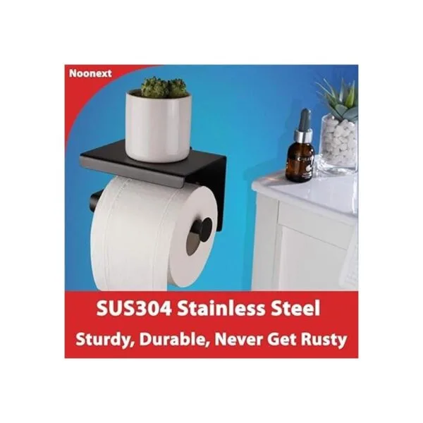 Adhesivo para papel higiénico negro mate soporte para_2