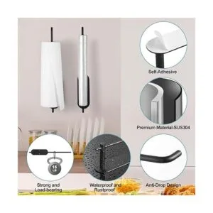 Soporte para toallas de papel debajo del gabinete de_5