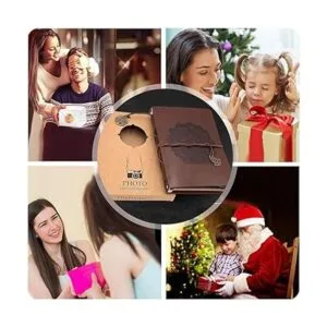 ThxMadam lbum de fotos de cuero vintage recargable