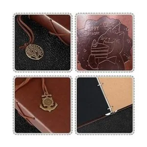 ThxMadam lbum de fotos de cuero vintage recargable