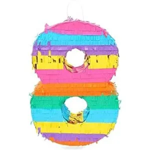 Piñata pequeña arcoíris para fiesta de cumpleaños número_3